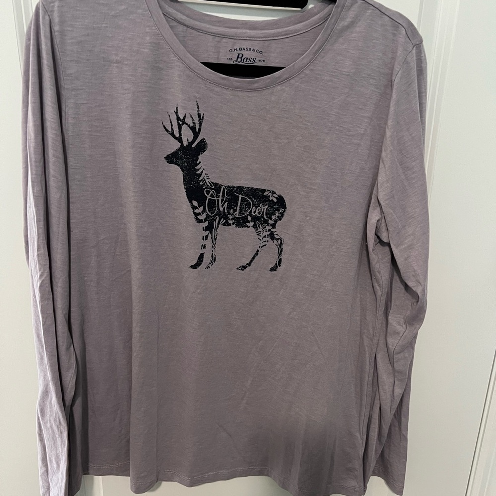 G H Bass & Co Light Purple Graphic Long Sleeve Shirt